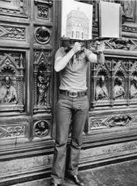 esta teria sido a demosntração da perspectiva feita por brunelleschi à porta da catedtral de florença 